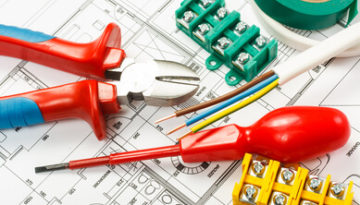 A picture of screwdriver and wires