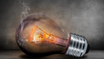 overheated light bulb